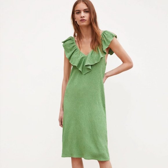 Zara Dresses & Skirts - Zara Textured Ruffle Weave Dress S